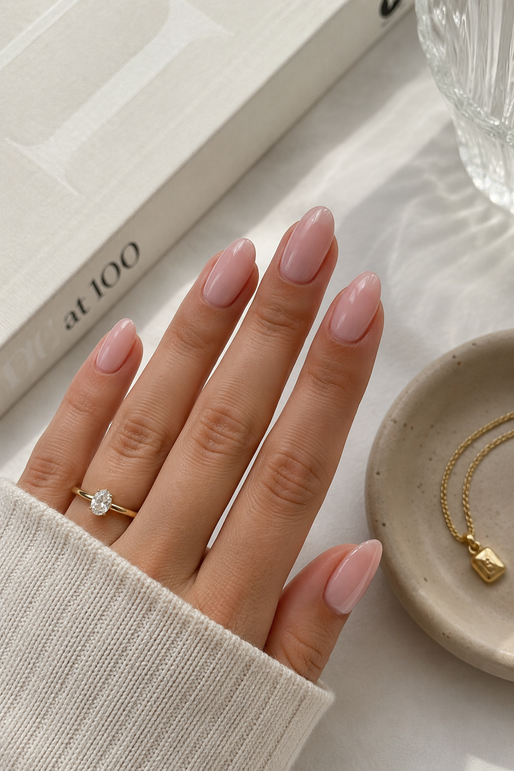 Ballet pink nails with a glossy finish, classic feminine summer nails ideas for clean girl aesthetic.
