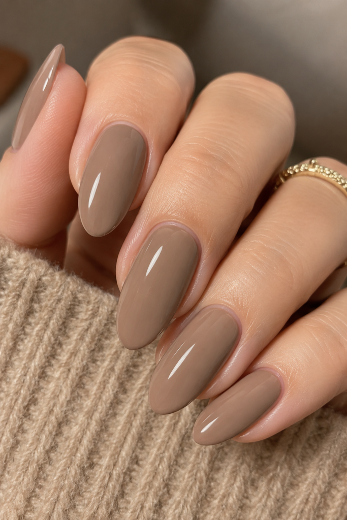Luxurious Camel Cashmere nail shade, perfect for minimalist nude nail ideas.
