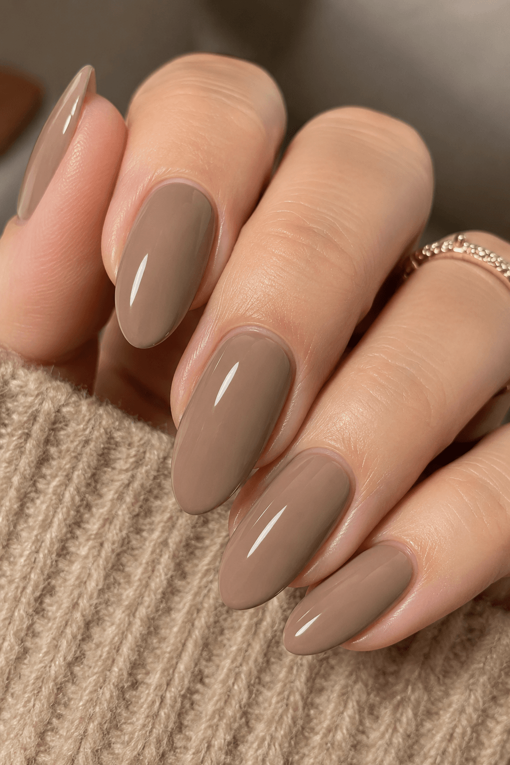 Luxurious Camel Cashmere nail shade, perfect for minimalist nude nail ideas.