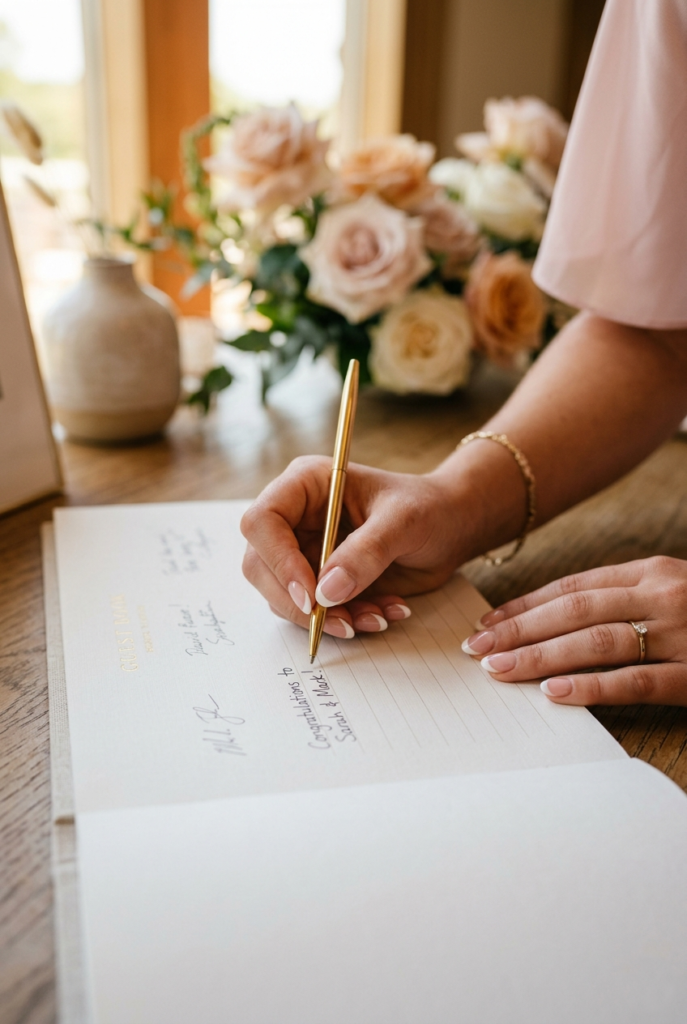 Elegant classic French tips as a timeless bridesmaid manicure choice.