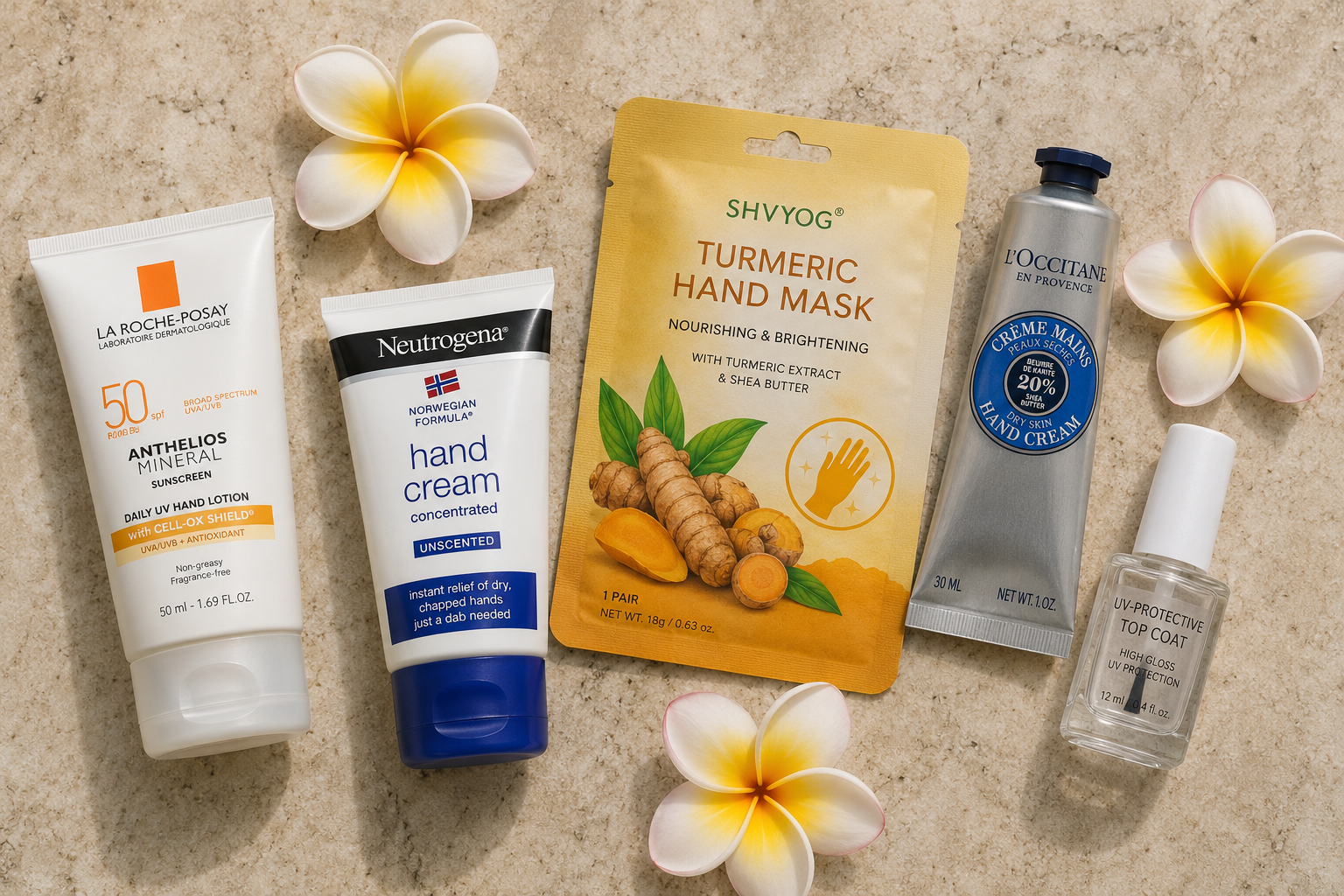 Summer Hand Care essentials including SPF hand cream, moisturizing products, and UV protection for hands.