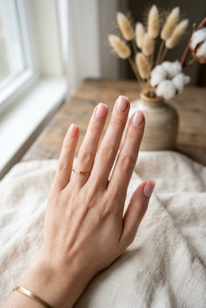 Timeless Sheer Ballet polish, a delicate inspiration for classic nude nail ideas.
