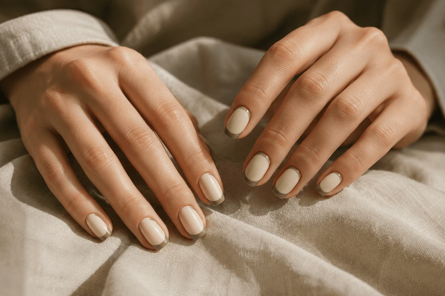 Color-Blocked Fall Nails: The Two-Tone Manicure Done the Quiet Luxury Way