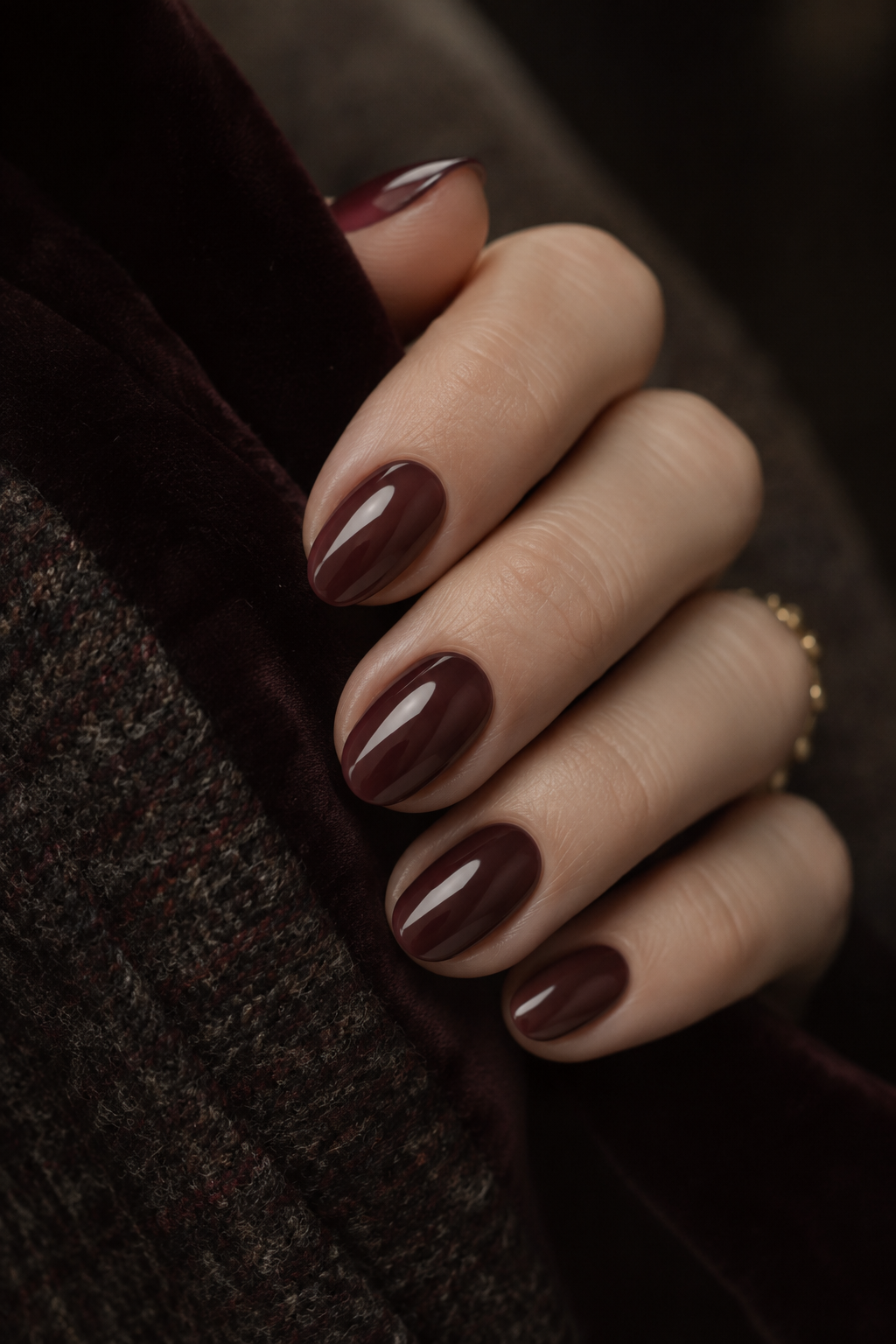 the burgundy gel polish or press-on set referenced in the Products section