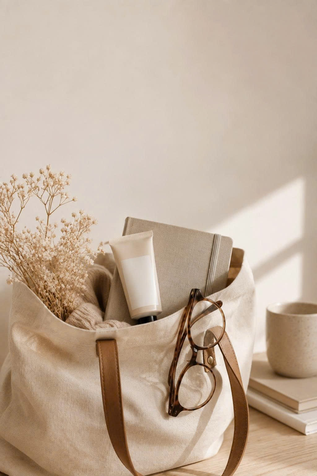 Teacher's hand care kit with travel-size hand cream packed in a canvas tote for back-to-school season.